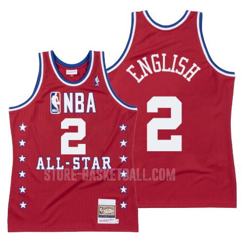 1988 denver nuggets alex english 2 red nba all-star men's replica jersey