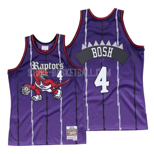 1998-99 toronto raptors chris bosh 4 purple old english men's replica jersey