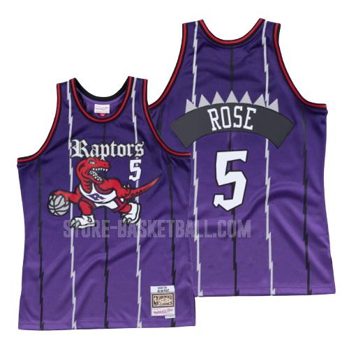 1998-99 toronto raptors jalen rose 5 purple old english men's replica jersey