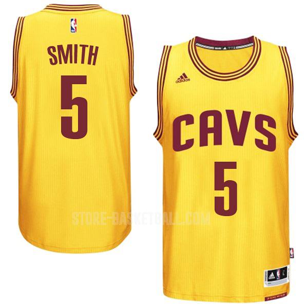 2014-15 cleveland cavaliers jr smith 5 yellow alternate swingman men's replica jersey