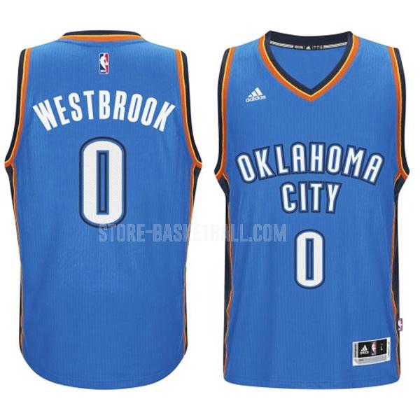 2014-15 oklahoma city thunder russell westbrook 0 blue road swingman men's replica jersey