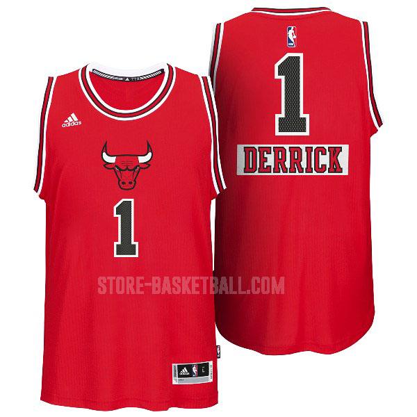 2014 chicago bulls derrick rose 1 red christmas day men's replica jersey