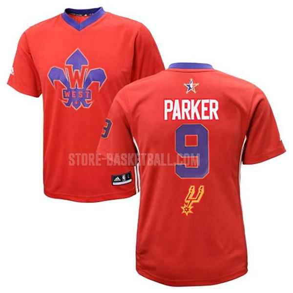 2014 san antonio spurs tony parker 9 red nba all-star men's replica jersey