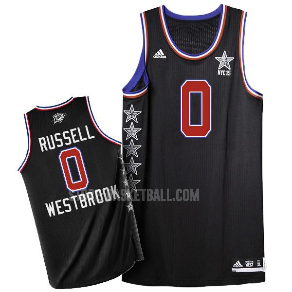 2015 oklahoma city thunder russell westbrook 0 black nba all-star men's replica jersey