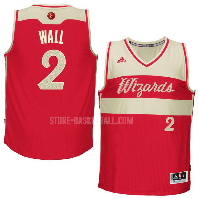 2015 washington wizards john wall 2 red christmas men's replica jersey