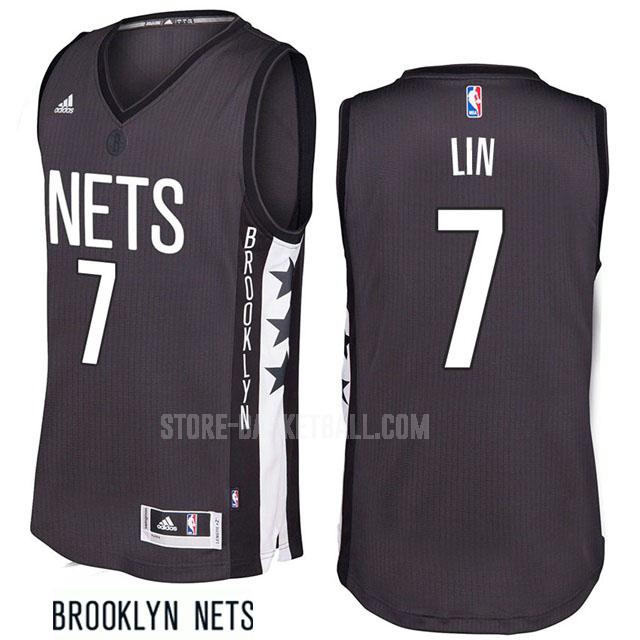 2016-17 brooklyn nets jeremy lin 7 gray alternate men's replica jersey