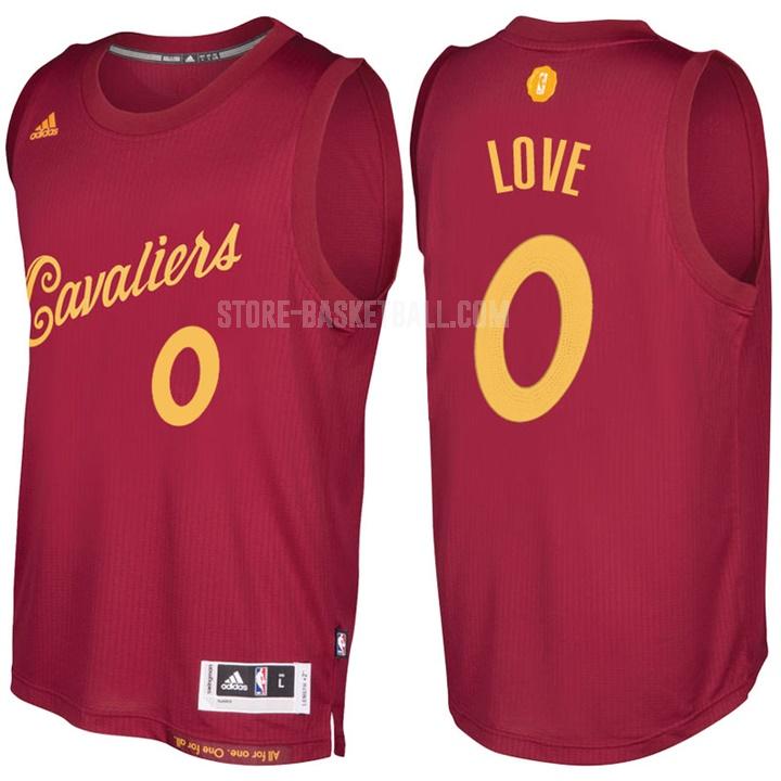 2016-17 cleveland cavaliers kevin love 0 red christmas day men's replica jersey