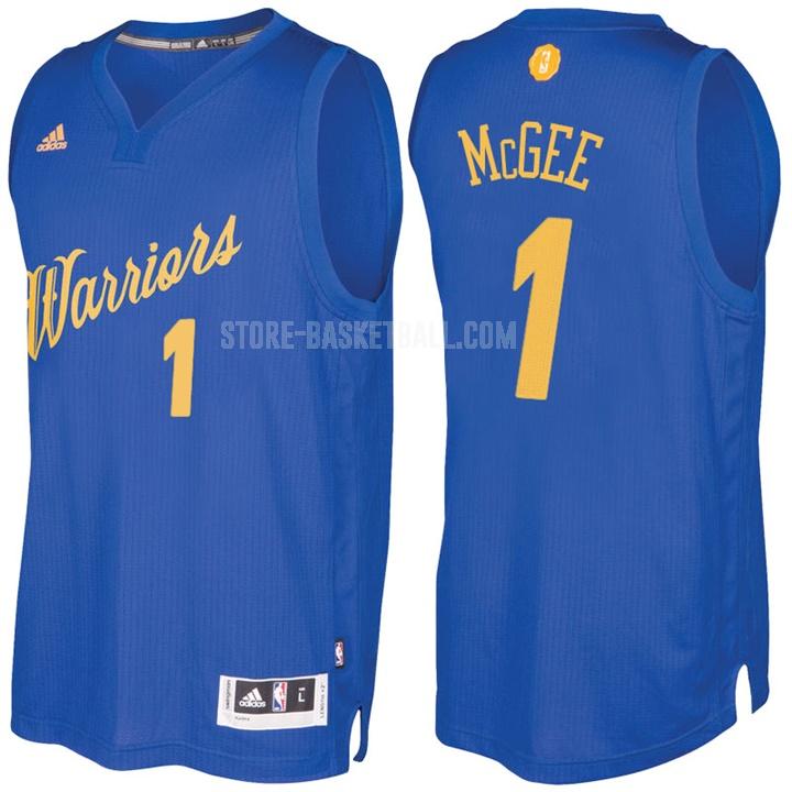 2016-17 golden state warriors javale mcgee 1 blue christmas day men's replica jersey