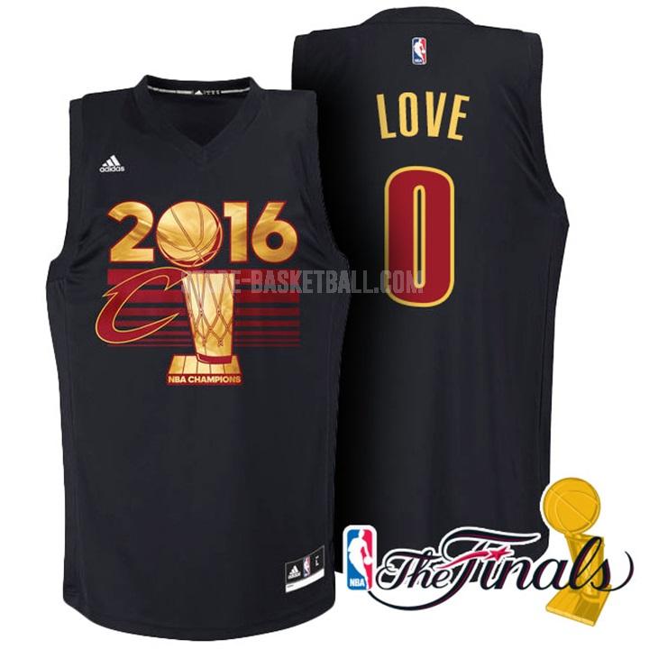 2016 cleveland cavaliers kevin love 0 black champions men's replica jersey