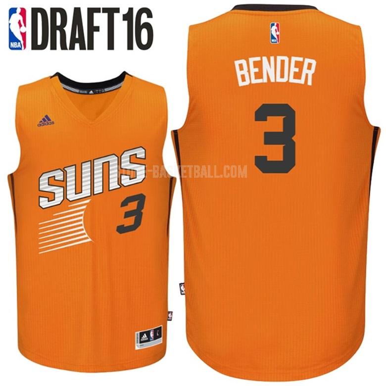 2016 phoenix suns dragan bender 3 orange alternate men's replica jersey