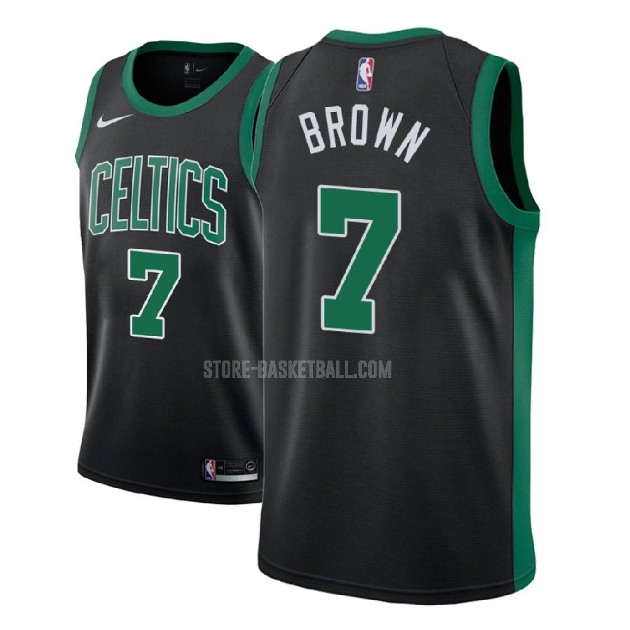 2017-18 boston celtics jaylen brown 7 black statement men's replica jersey