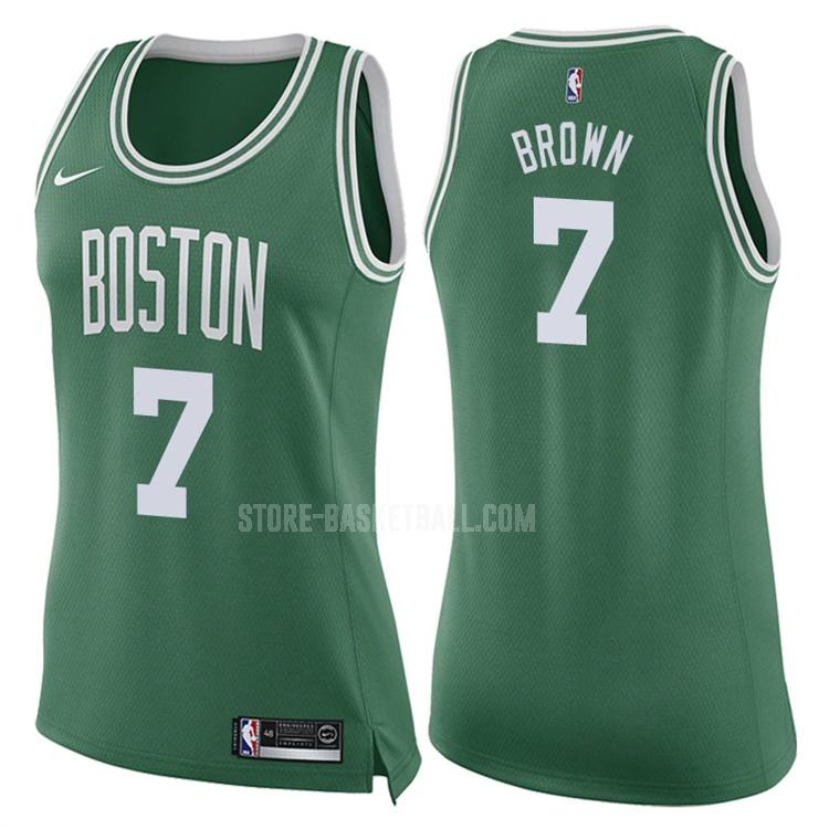 2017-18 boston celtics jaylen brown 7 green icon women's replica jersey