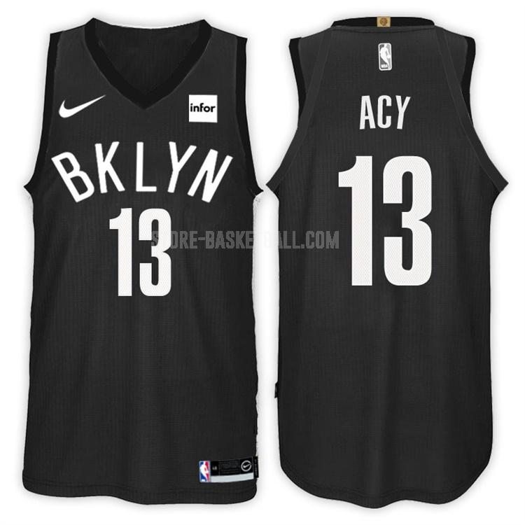 2017-18 brooklyn nets quincy acy 13 black statement men's replica jersey