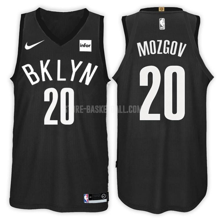 2017-18 brooklyn nets timofey mozgov 20 black statement men's replica jersey