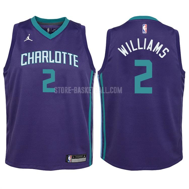2017-18 charlotte hornets marvin williams 2 purple statement youth replica jersey