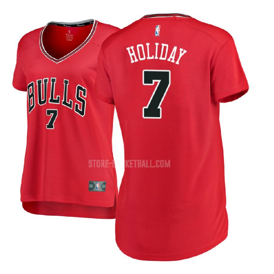 2017-18 chicago bulls justin holiday 7 red icon women's replica jersey