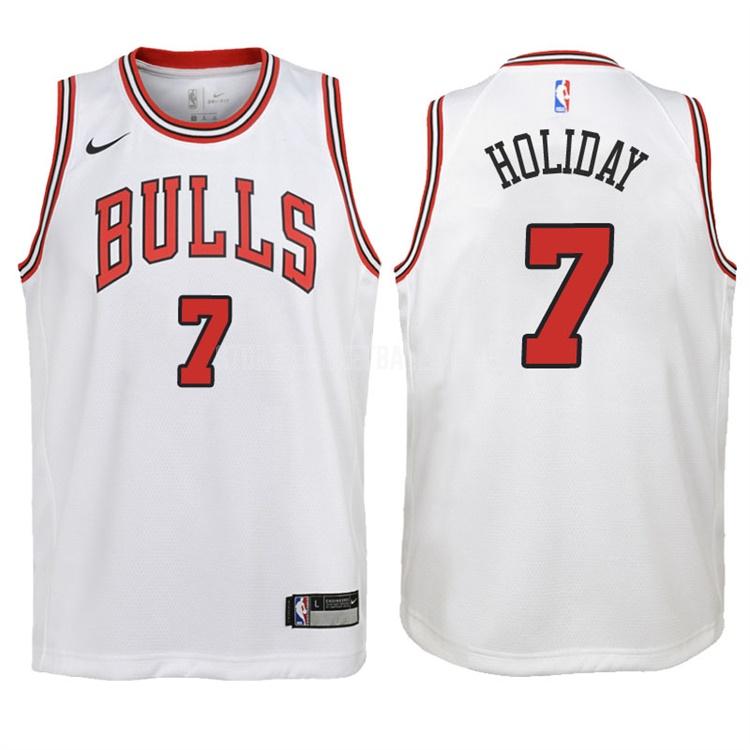 2017-18 chicago bulls justin holiday 7 white association youth replica jersey