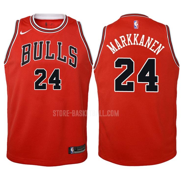 2017-18 chicago bulls lauri markkanen 24 red icon youth replica jersey