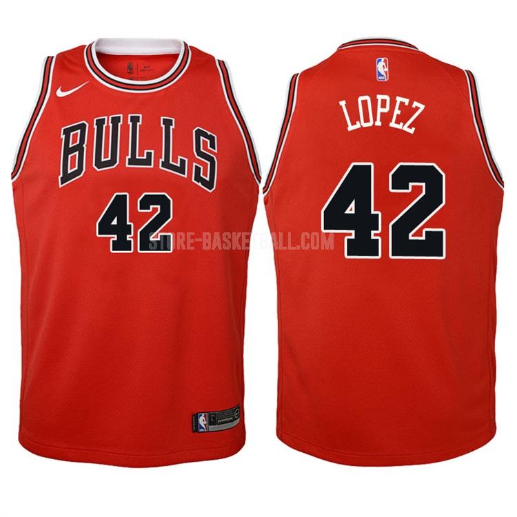 2017-18 chicago bulls robin lopez 42 red icon youth replica jersey