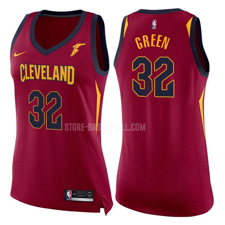 2017-18 cleveland cavaliers jeff green 32 red icon women's replica jersey