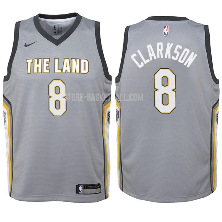 2017-18 cleveland cavaliers jordan clarkson 8 gray city edition youth replica jersey