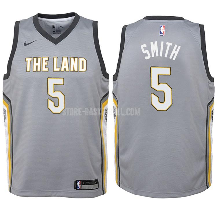 2017-18 cleveland cavaliers jr smith 5 gray city edition youth replica jersey