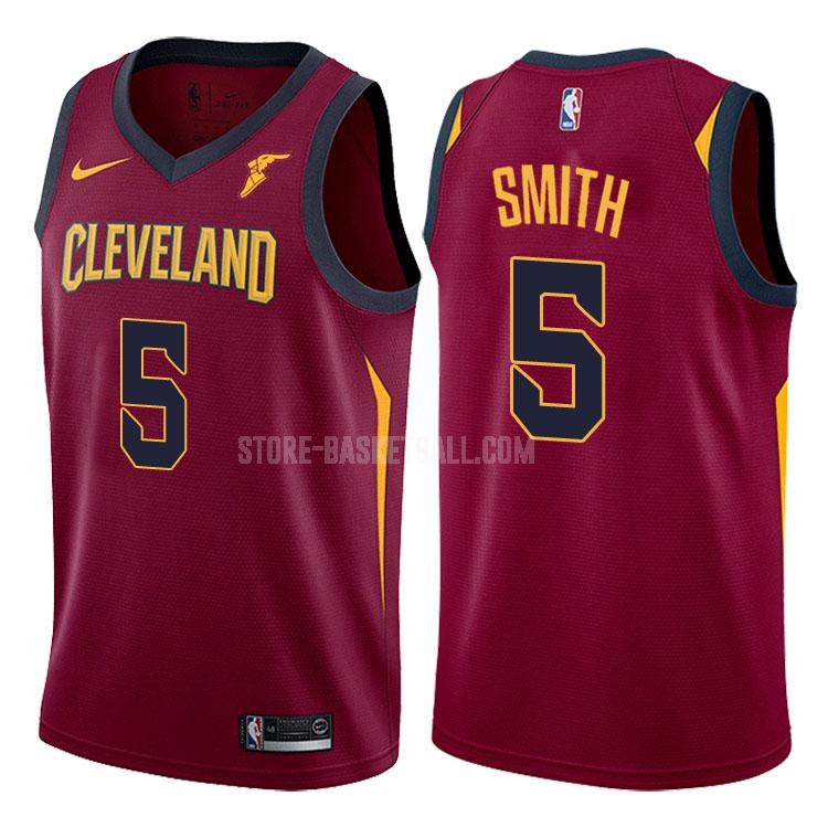 2017-18 cleveland cavaliers jr smith 5 red icon men's replica jersey
