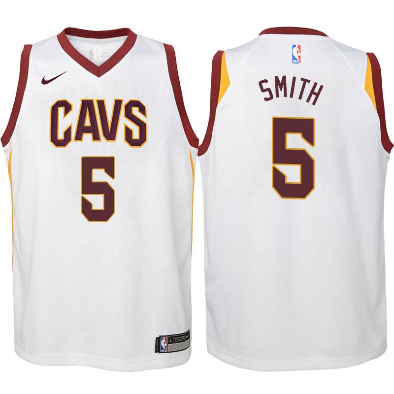 2017-18 cleveland cavaliers jr smith 5 white association youth replica jersey