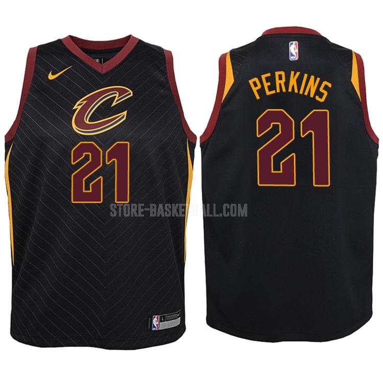 2017-18 cleveland cavaliers kendrick perkins 21 black statement youth replica jersey