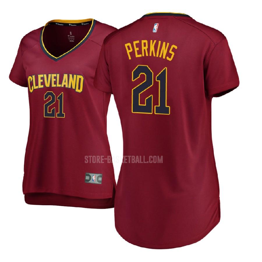 2017-18 cleveland cavaliers kendrick perkins 21 red icon women's replica jersey