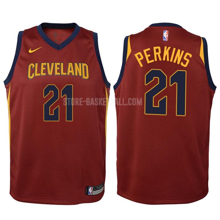 2017-18 cleveland cavaliers kendrick perkins 21 red icon youth replica jersey