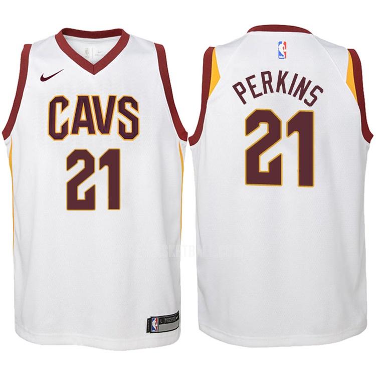 2017-18 cleveland cavaliers kendrick perkins 21 white association youth replica jersey