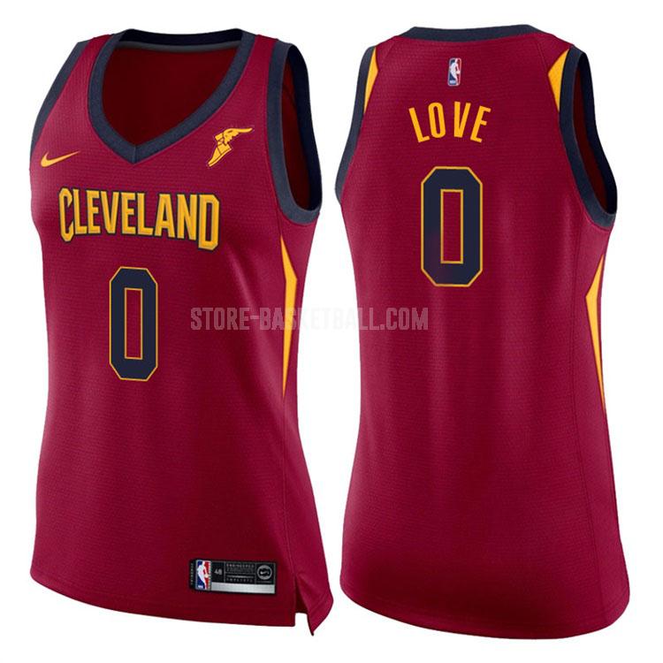 2017-18 cleveland cavaliers kevin love 0 red icon women's replica jersey