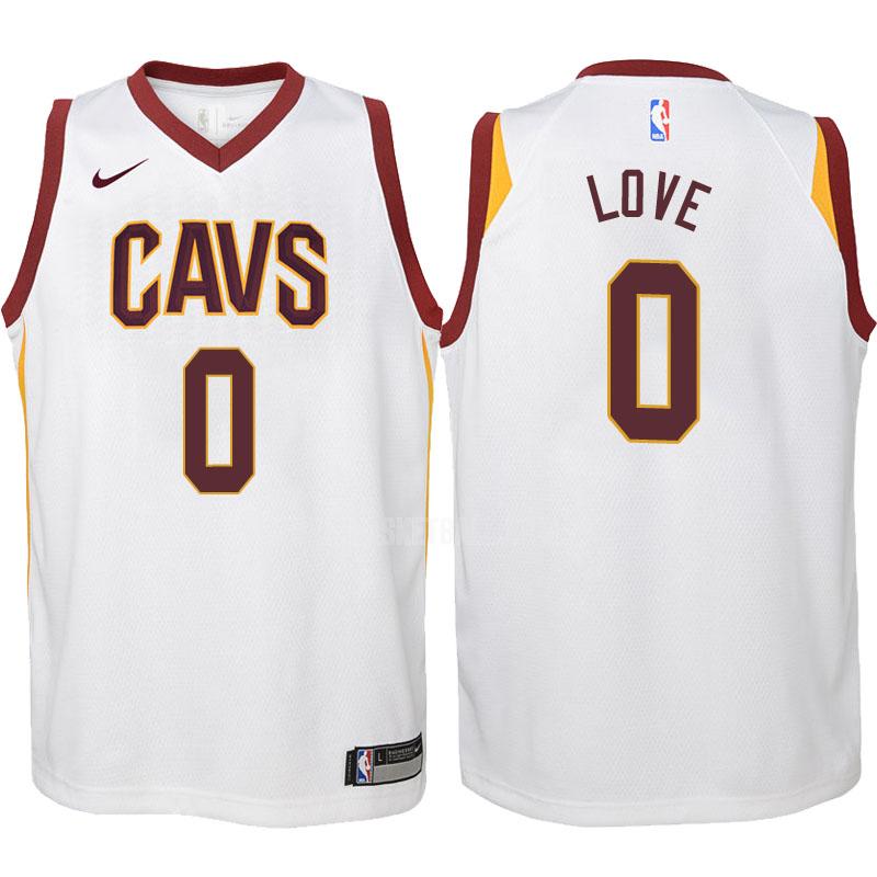 2017-18 cleveland cavaliers kevin love 0 white association youth replica jersey