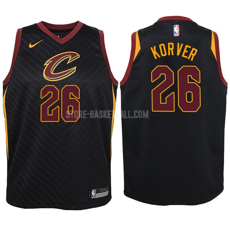 2017-18 cleveland cavaliers kyle korver 26 black statement youth replica jersey