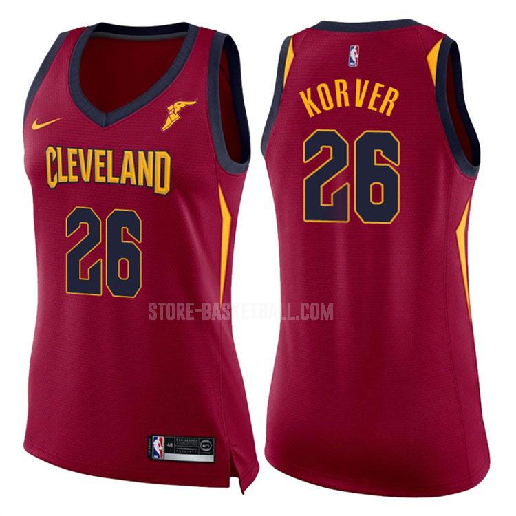 2017-18 cleveland cavaliers kyle korver 26 red icon women's replica jersey