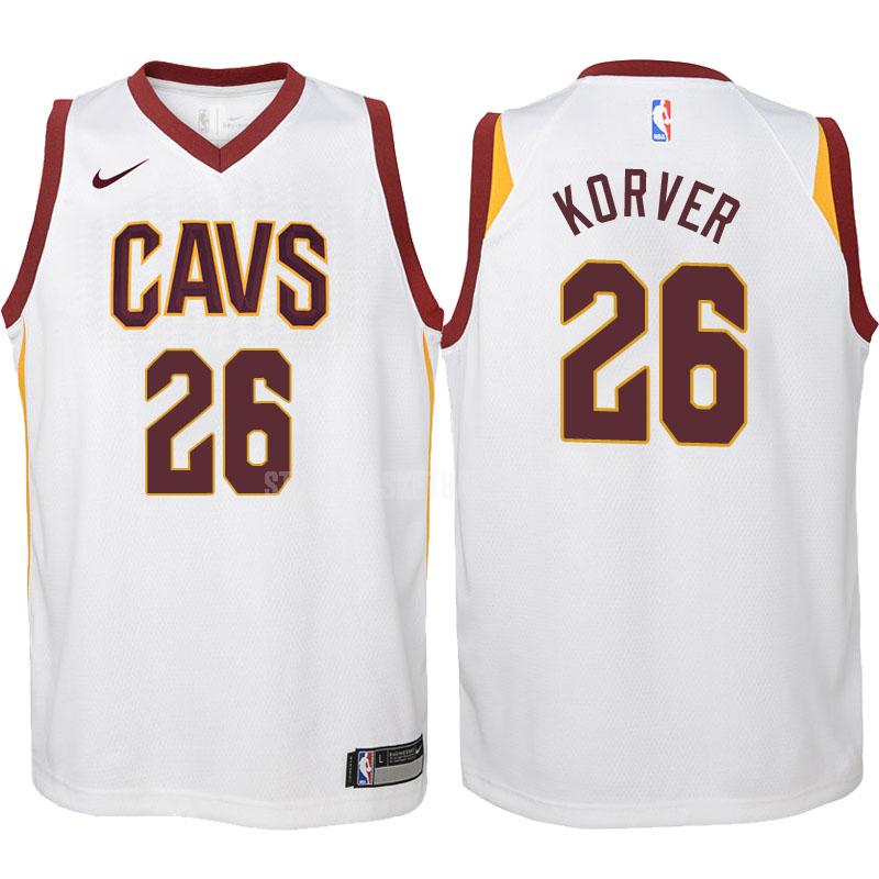 2017-18 cleveland cavaliers kyle korver 26 white association youth replica jersey