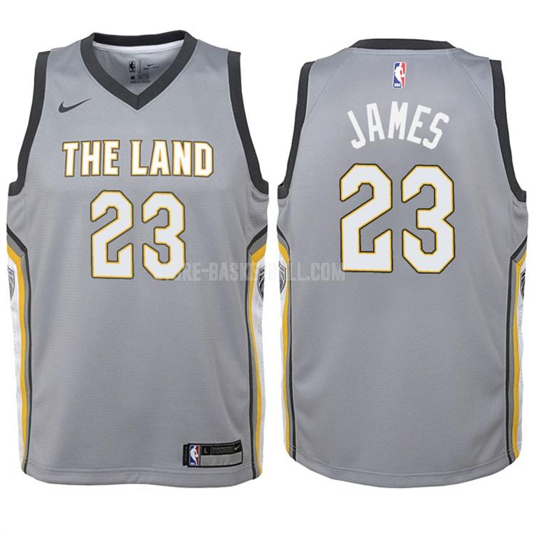 2017-18 cleveland cavaliers lebron james 23 gray city edition youth replica jersey