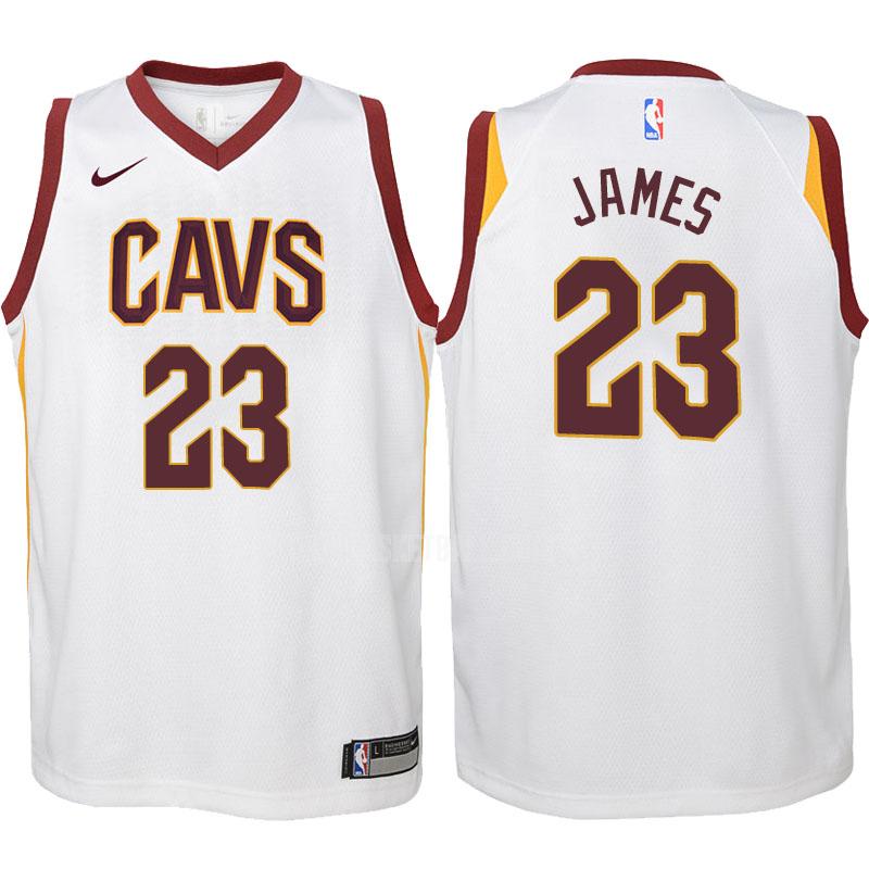 2017-18 cleveland cavaliers lebron james 23 white association youth replica jersey