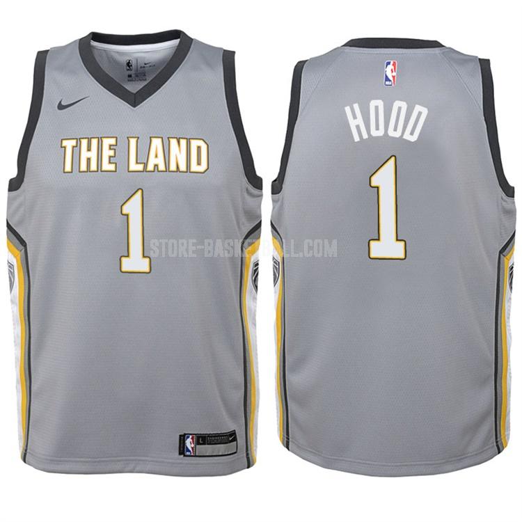 2017-18 cleveland cavaliers rodney hood 1 gray city edition youth replica jersey