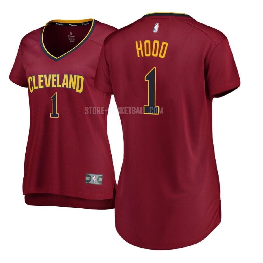 2017-18 cleveland cavaliers rodney hood 1 red icon women's replica jersey