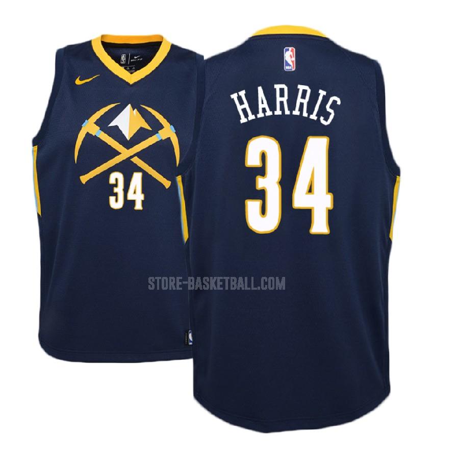 2017-18 denver nuggets devin harris 34 navy city edition youth replica jersey