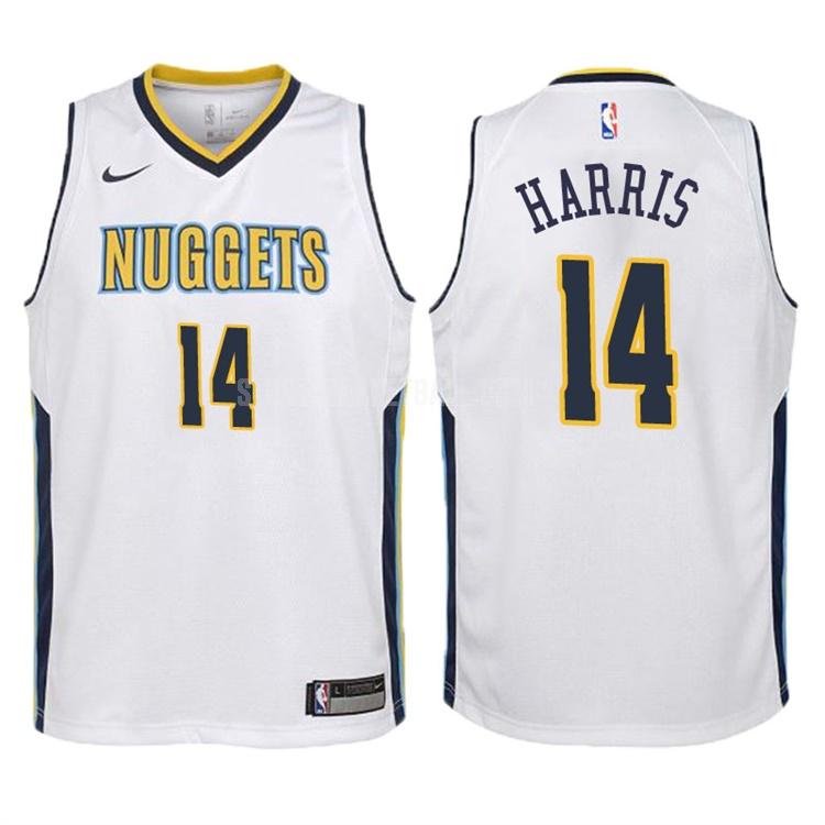 2017-18 denver nuggets gary harris 14 white association youth replica jersey