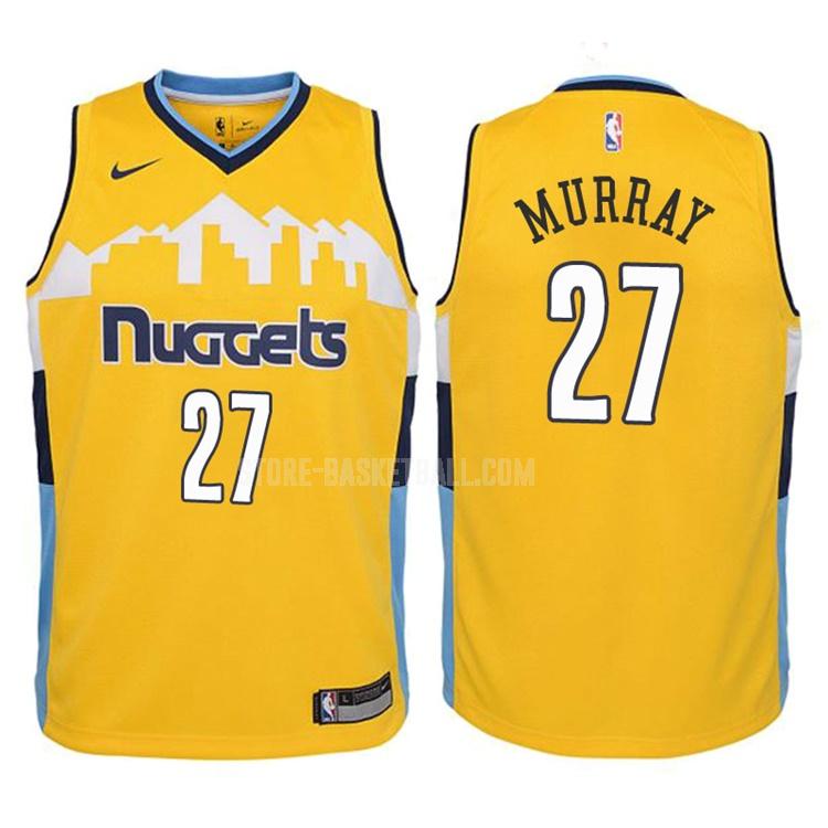 2017-18 denver nuggets jamal murray 27 yellow statement youth replica jersey