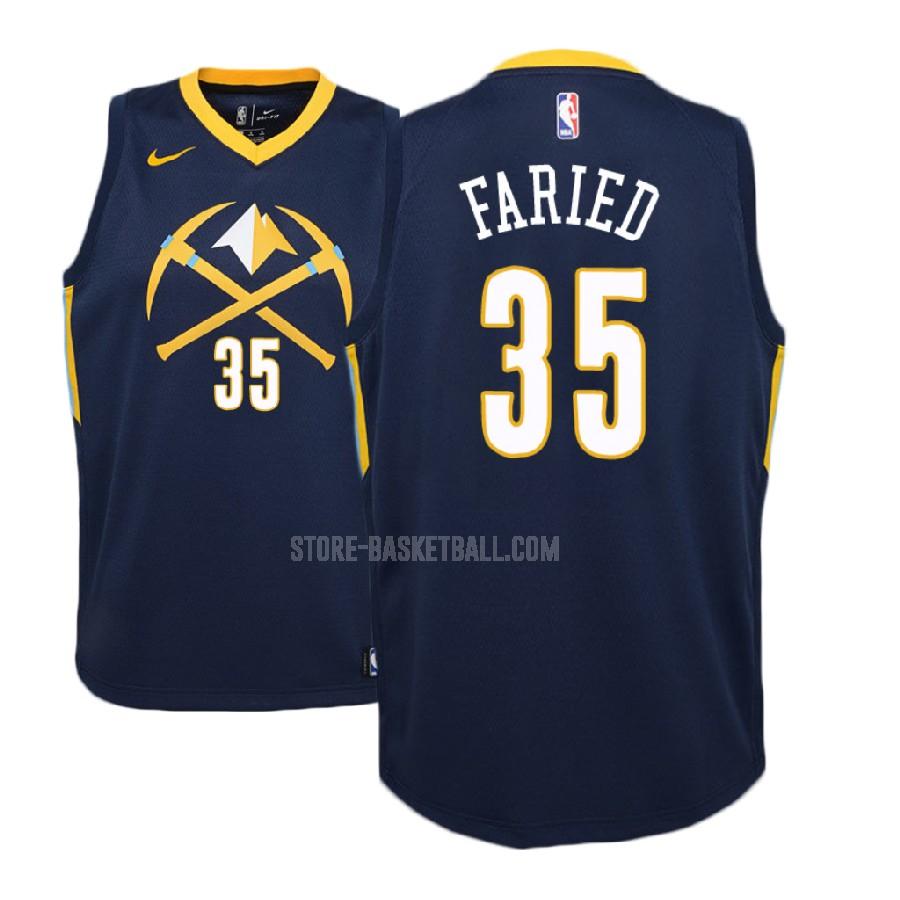 2017-18 denver nuggets kenneth faried 35 navy city edition youth replica jersey