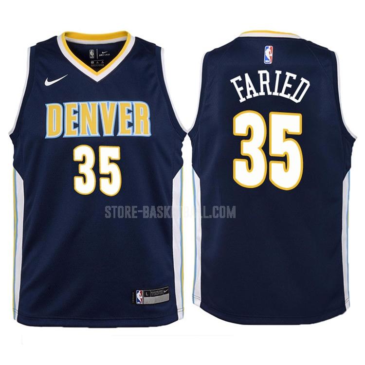 2017-18 denver nuggets kenneth faried 35 navy icon youth replica jersey