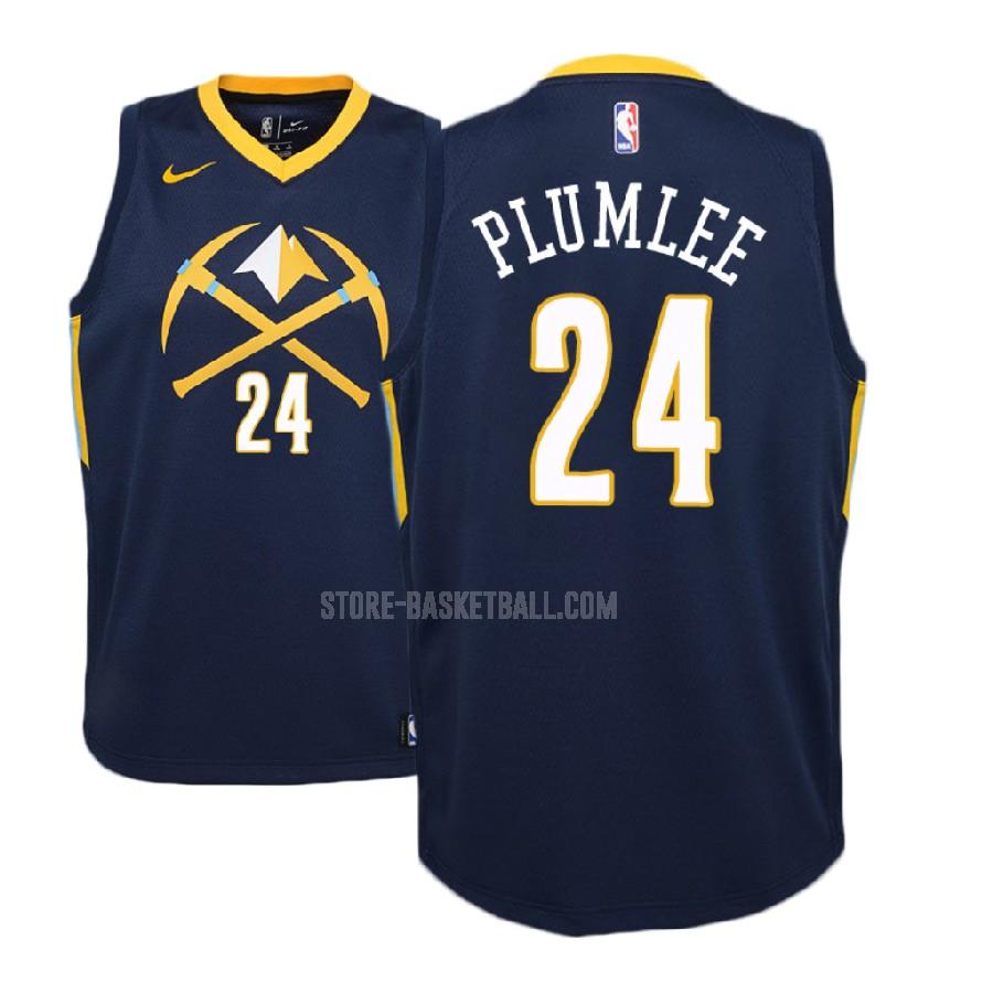 2017-18 denver nuggets mason plumlee 24 navy city edition youth replica jersey