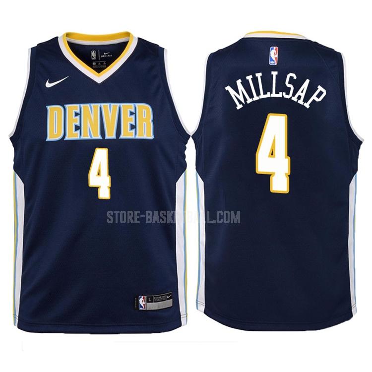 2017-18 denver nuggets paul millsap 4 navy icon youth replica jersey