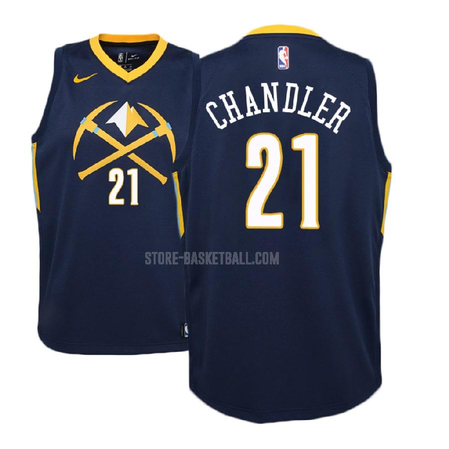 2017-18 denver nuggets wilson chandler 21 navy city edition youth replica jersey