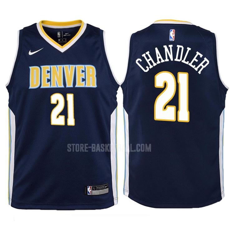 2017-18 denver nuggets wilson chandler 21 navy icon youth replica jersey